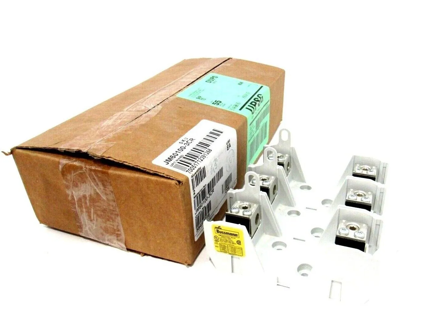 LOT OF 2 NEW BUSSMANN JM60100-3CR FUSE HOLDERS JM601003CR