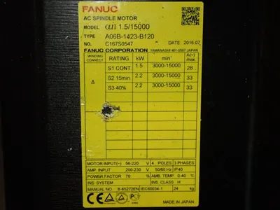 Used FANUC A06B1423B120 Servo Motors | HGR 24 #730712