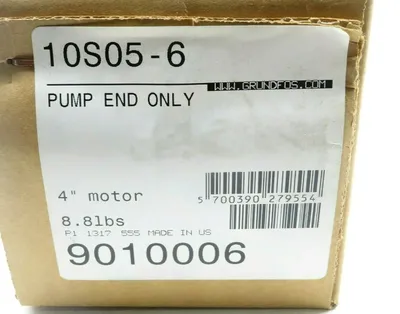NEW SEALED GRUNDFOS 10S05-6 PUMP END ONLY 4″ MOTOR 9010006 10S056