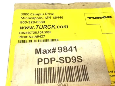 USED TURCK FIELD WIREABLE PROFIBUS-DP CABLE CONNECTOR, D-SUB CONN. A9427