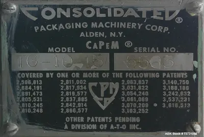Used CONSOLIDATED TG10-15 Cappers Chuck - Rotary Illinois US | Aaron Equipment #1515437
