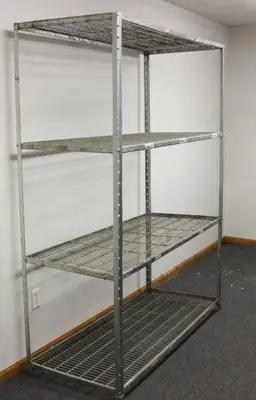 Stainless Steel Commercial 4 Tiers Shelving 75" High X 59" Wide X 12,5" Deep