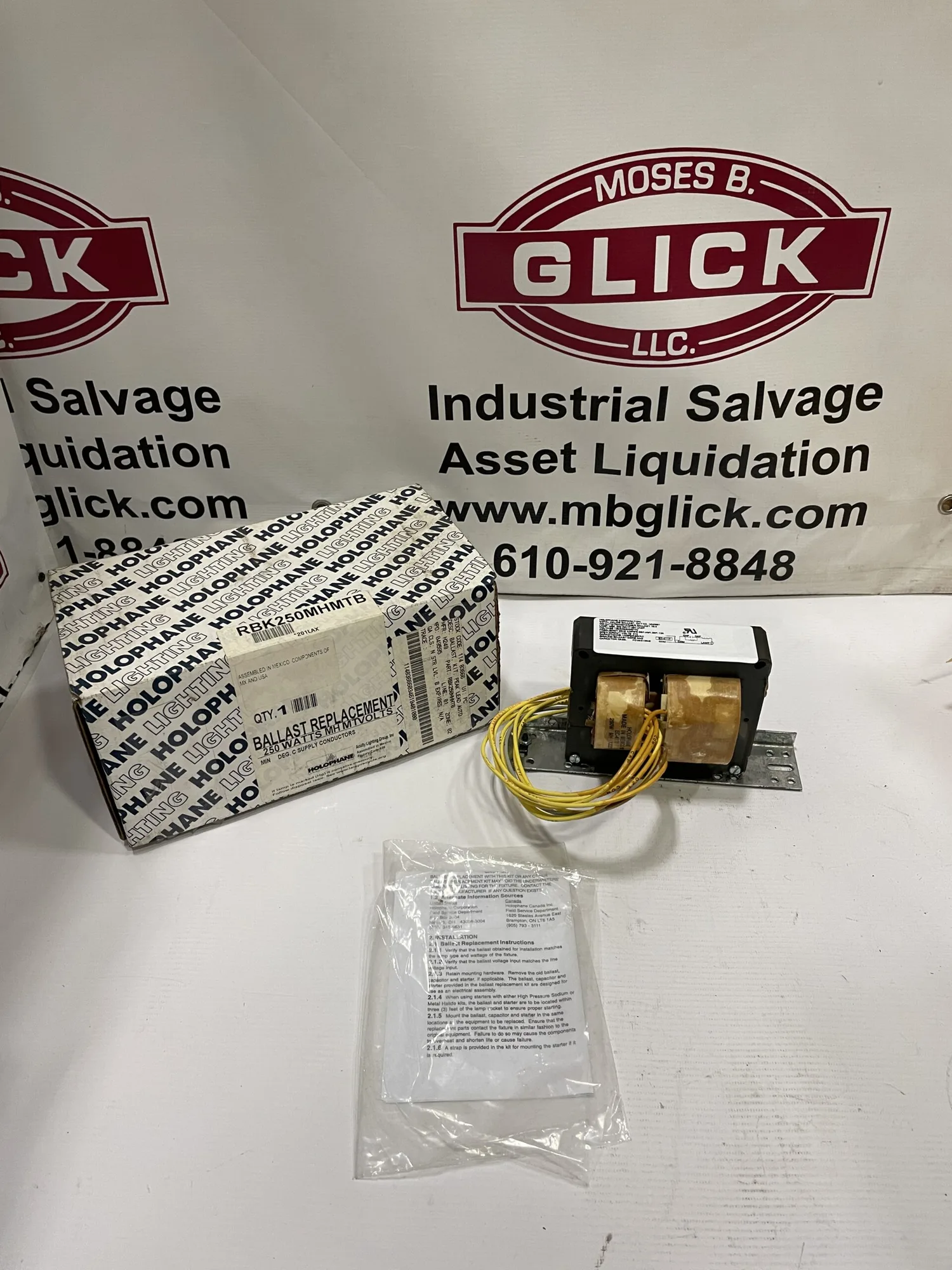 HOLOPHANE RBK250MHMTB Ballast Replacement Kit 250W 60 Hz -NIB