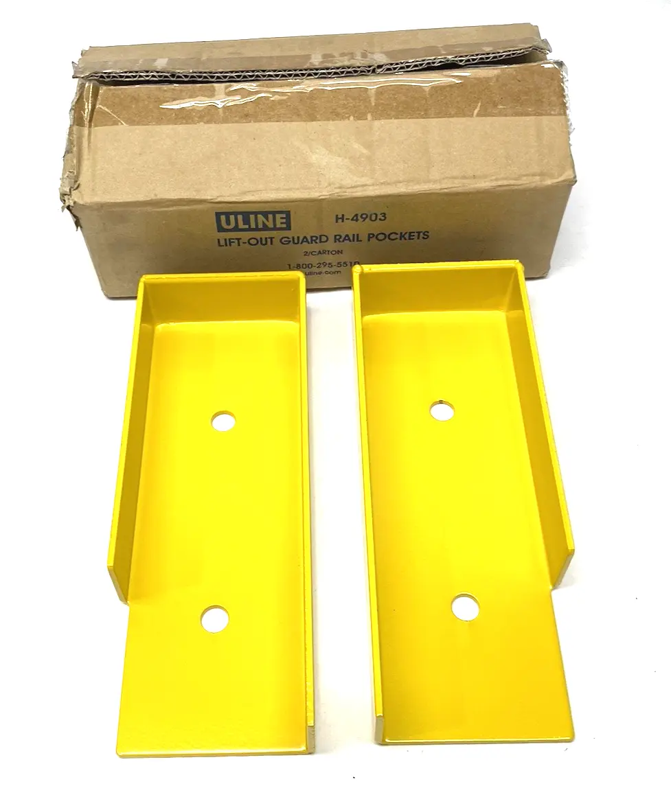 New | in-Stock ULINE Lift-Out Rail Pockets for Guard Rails, Yellow, Steel, PACKAGE OF Guard Rails Michigan US | Maverick Industrial Sales #1398160