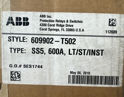 New | in-Stock ABB 609902-T502 Circuit Breakers Indiana US | J&J Industrial Supply #521867