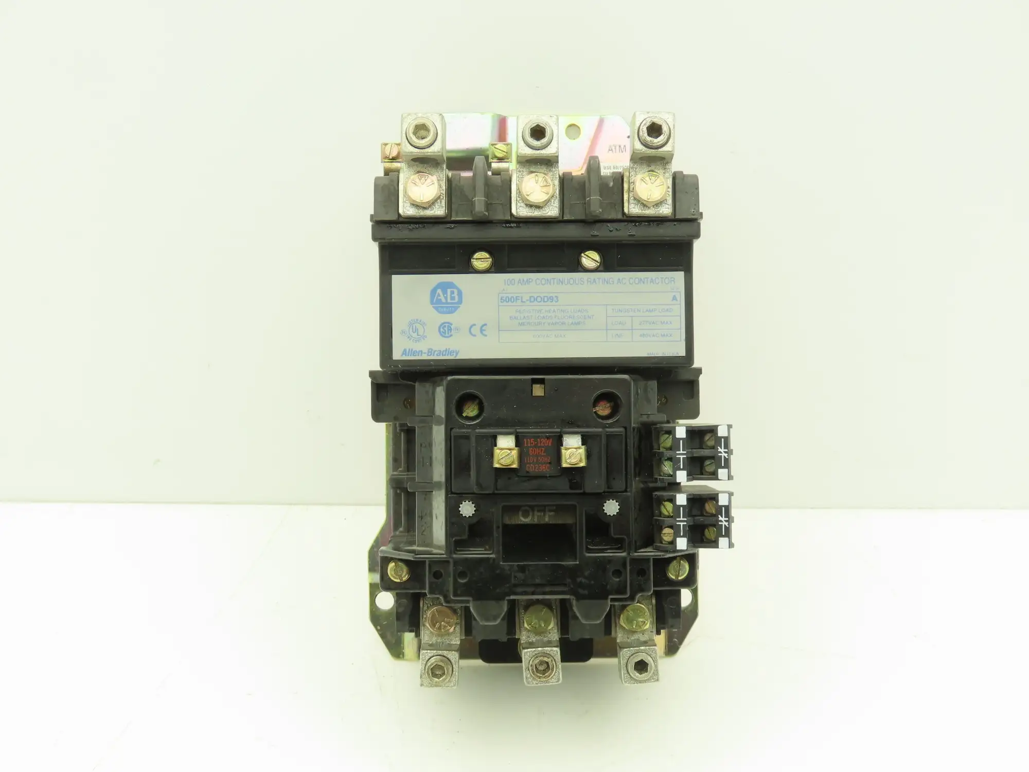 Allen Bradley 500FL-DOD93 Motor Starter Lighting Contactor 600V 3Ph 100A