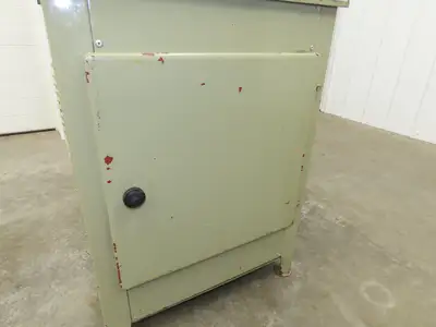 Vintage MCM Olive Green Industrial Metal Cabinet  Side Vents Single Door