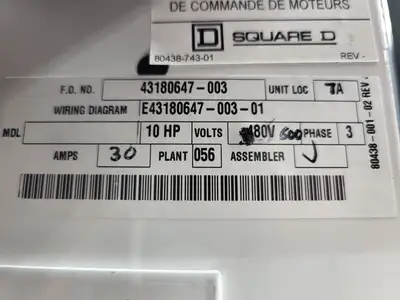 USED SQUARE D MODEL 6
