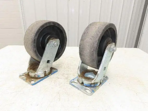 Phenolic Swiveling Caster Wheel 8x3" Black Lot of 2
