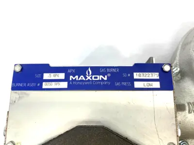 USED MAXON, HONEYWELL BURNER NATURAL GAS LINE BURNER 0.5FT W/ LMF-3 BLOWER MOTOR