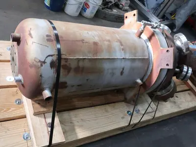 SPC8281  Reactor 70 gallon Hoppes Inc. chemical reactor, 1700 psi internal, FV-175 psi jacket, 5 hp top entering agitator