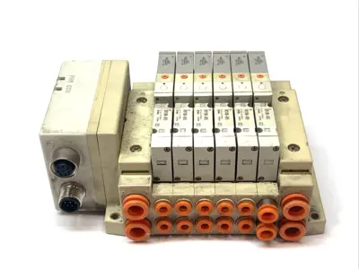 Used SMC Pneumatic Manifold w/ SV1100-5FU Solenoid Valves Solenoid Valves Michigan US | Maverick Industrial Sales #1395614