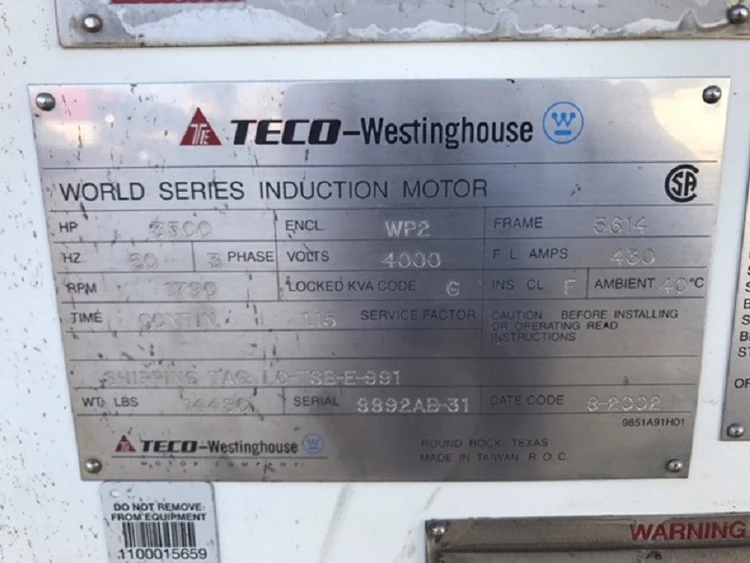 Used TECO-WESTINGHOUSE _UNKNOWN_ A.C. Motors Colorado US | Rogers Equipment Sales #1274081
