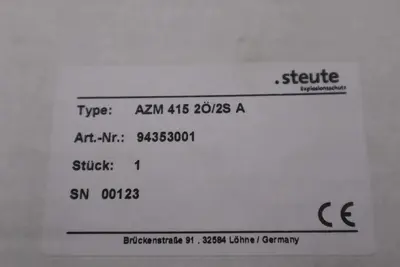 NEW AZM 415 415 2Ö/2S A Steute Sicherheitsschalter STOCK 2311-C