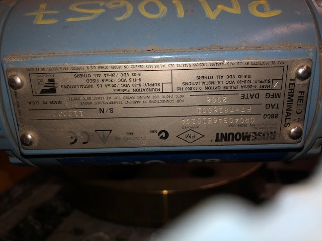 4"-600# Rosemount Vortex Model 8800CR040SA6E1T1Q4 Cal. 10.891 Unused