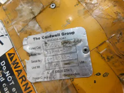 4 TON CALDWELL MODEL#81P-4-50 C HOOK PAPER COIL LIFTER: STOCK #22716