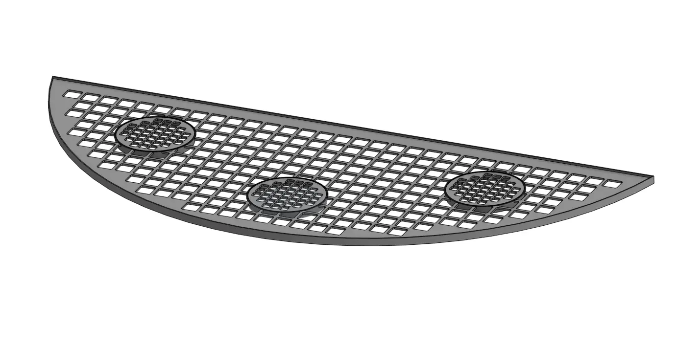 S/S Safety Grid  with 3 off removable grids
