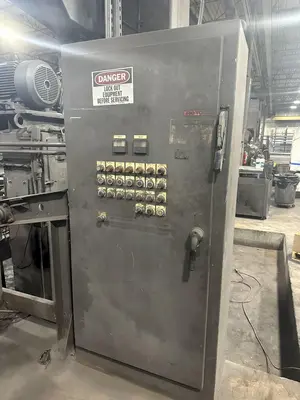 6" X (2) 15 HP WHEEL WHEELABRATOR "SKEW ROLL PIPE & BAR" SHOT BLAST BLASTER SYSTEM: STOCK #20002