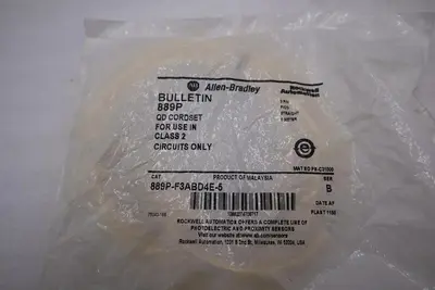 ALLEN BRADLEY 889P-F3ABD4E-5 PATCHCORD: PICO (M8) FEMALE STRAIGHT 3-PIN #H721A
