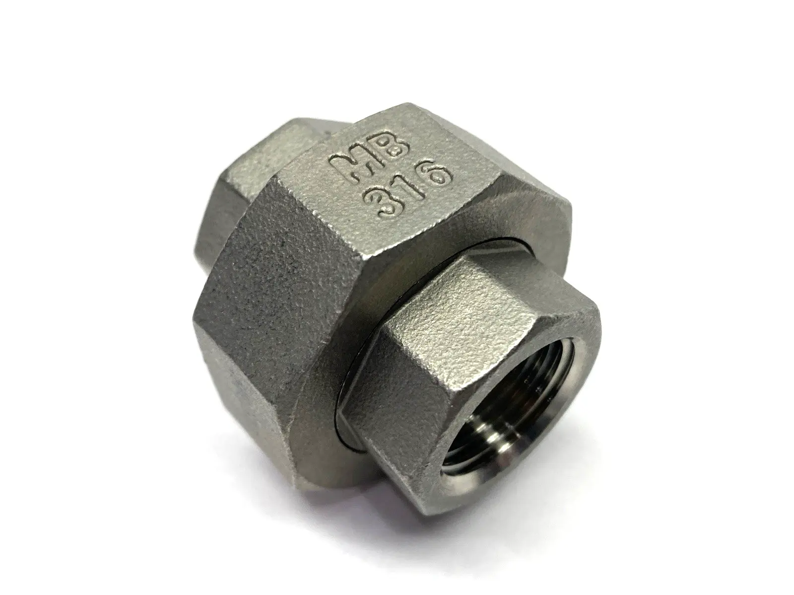 N/A | 1/2" T-316 Stainless Steel Union Fitting Class 150 - New – Open box