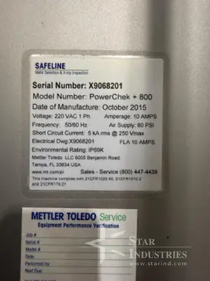 USED 2015 METTLER-TOLEDO POWERCHEK + 800