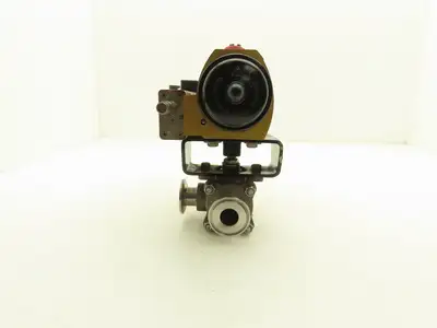 Hytork PBM-1" Stainless 3-Way Valve Tri-Clamp Pneumatic Actuator Genesis GSI 34B