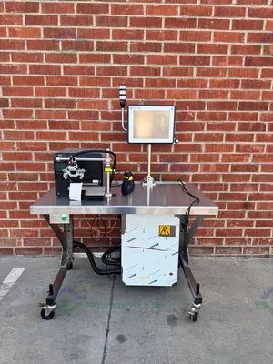 USED OPTEL PORTABLE MANUAL PACKING STATION W/  SATO CL6NX THERMAL PRINTER, SCANNER
