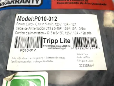 NEW TRIPP LITE P010-012