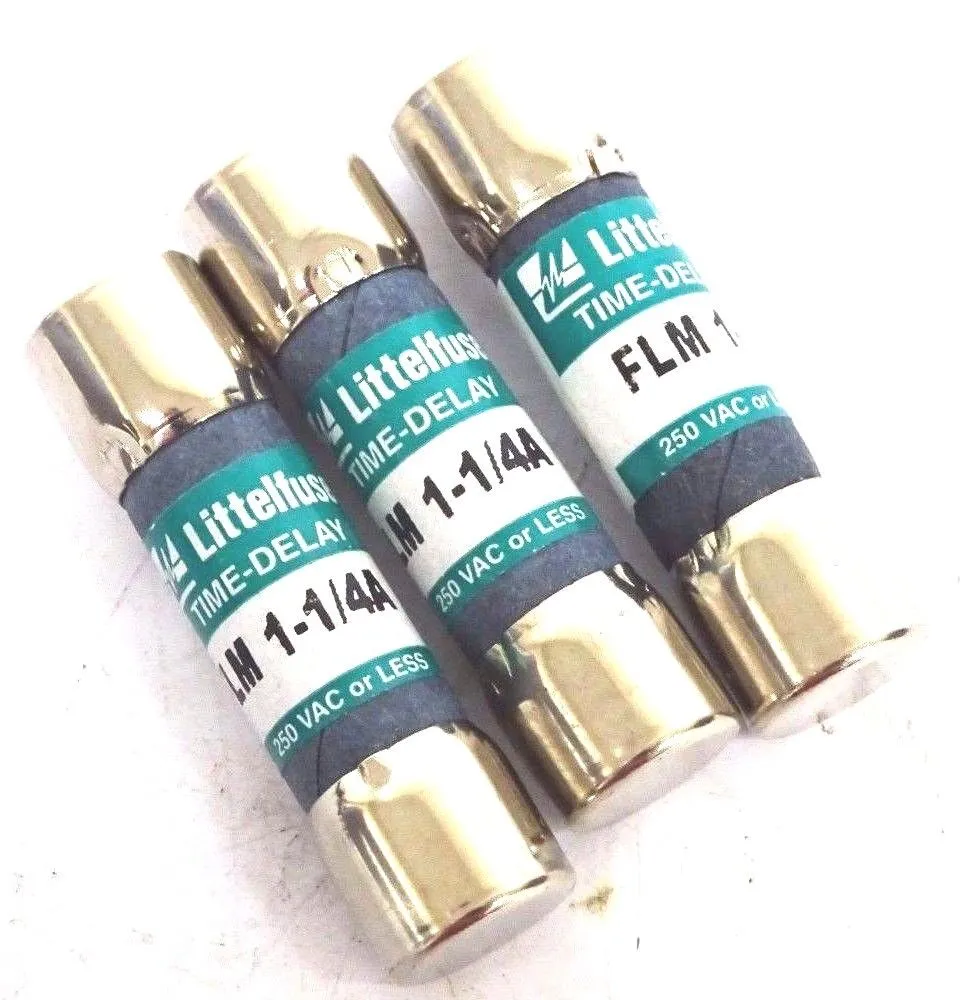 LOT OF 3 NEW FUSETRON FLM-1 1/4A FUSES
