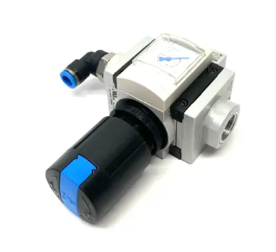 Used Festo Modular Pressure Regulator 527690 w/ 3/8" Adapters Air Pressure Regulators Michigan US | Maverick Industrial Sales #1395024