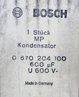NEW BOSCH 0-670-204-100 CAPACITOR 600MF 600V
