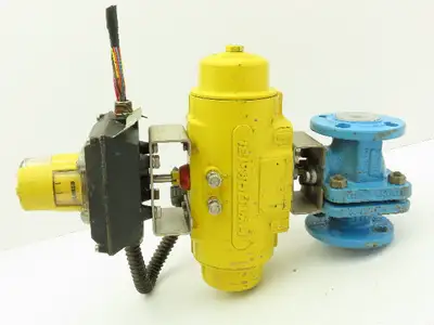 Hytork 131 Pneumatic Spring/Air Actuator 1" Flanged AKH2 Ball Valve FEP Lined