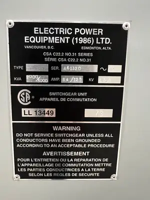 2000/3000kVA Cast Resin Transformer, 13.8kV Pri., 600V Sec.