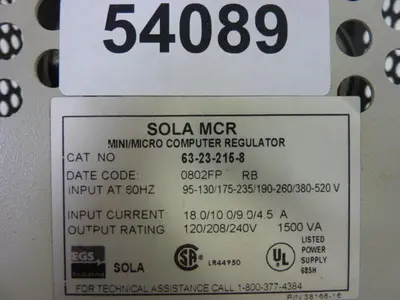 USED SOLA ELECTRIC 63-23-215-8
