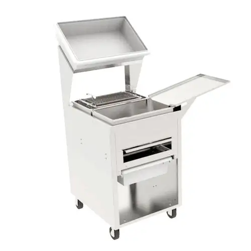 Giles BBT-O Breading & Batter Table w/ Dipping Basket & Sifter Drawer, Lower Receiving Pan