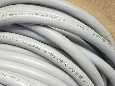 USED LAPP OLFLEX 190 MULTIPLE CONDUCTOR CABLE GRAY 18AWG 12C 80FT SPOOL