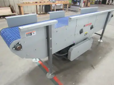124" Center Drive Slide Bed Conveyor 18" Plastic Chain Belt 130FPM 208-230/460V