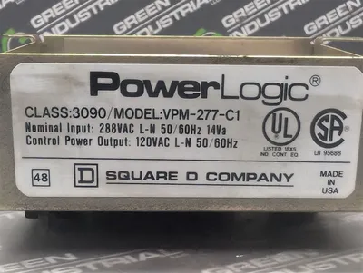 Square D VPM-277-C1 Class 3090 PowerLogic Power Supply Module Used