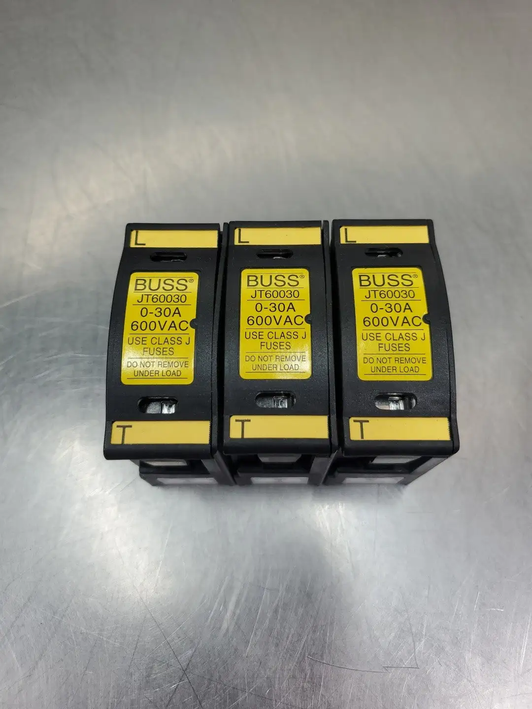 Used Bussmann JT60030 Fuse Holder, 0-30A, 600VAC. Fuse Accessories | Palmetto Automation #1155222