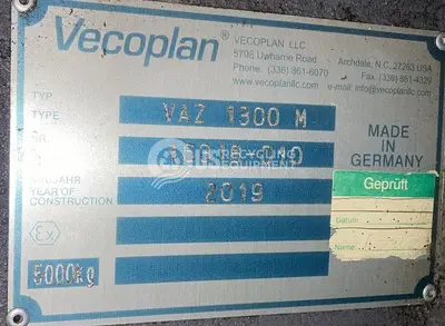 USED 2019 VECOPLAN VAZ 1300M SINGLE SHAFT SHREDDER