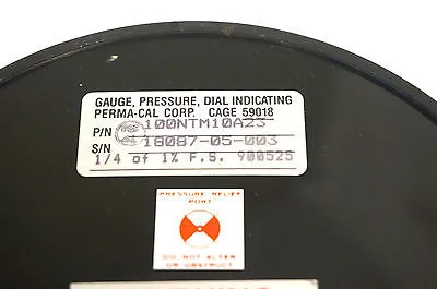 NEW PERMA CAL 100NTM10A23 PRESSURE GAUGE 0-800