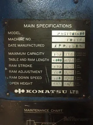 USED 1985 KOMATSU PHS160X400