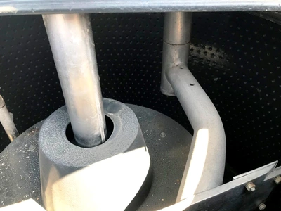 Tolhurst 40 x 24 Batch-Master perforate basket centrifuge, rubber-lined.