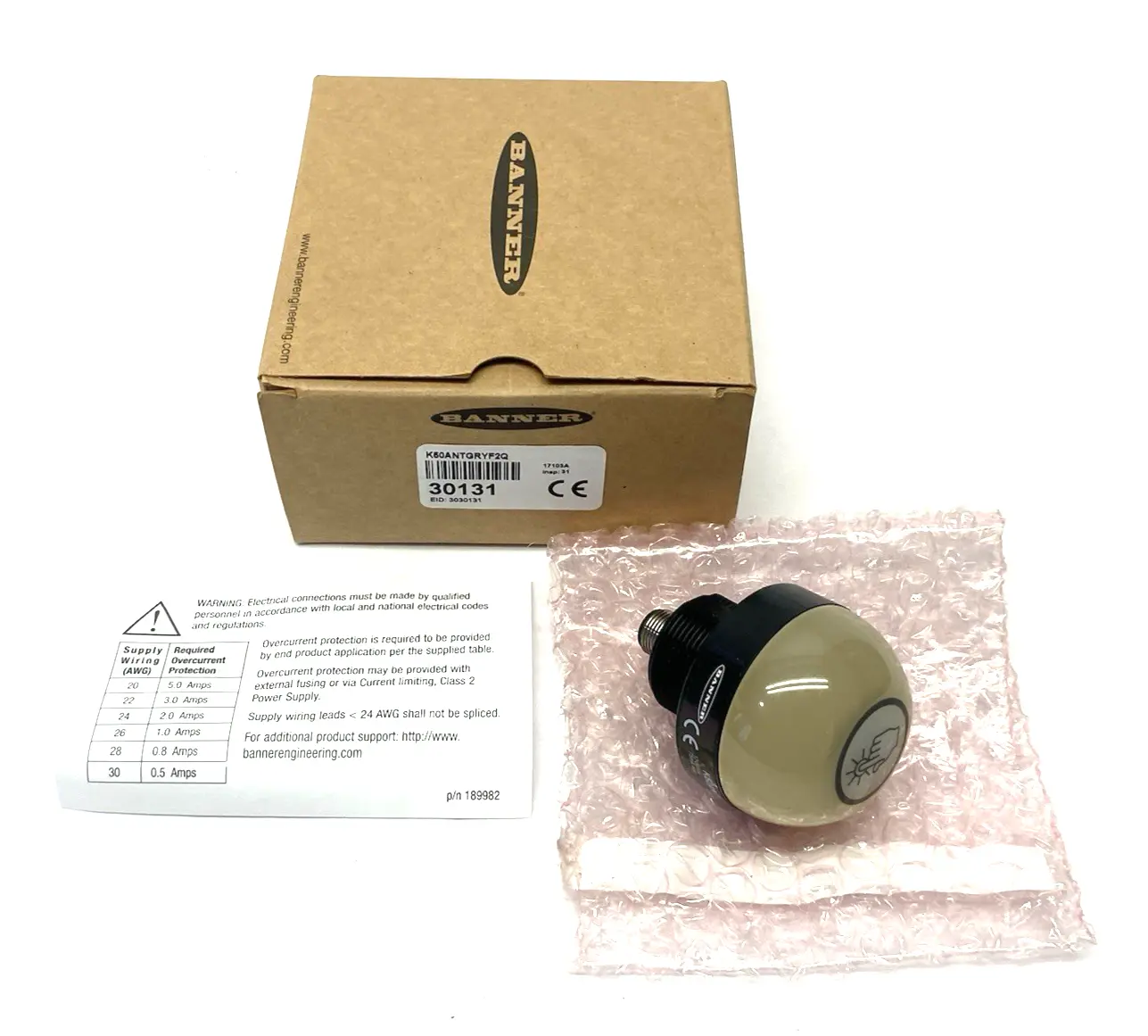 USED BANNER ENGINEERING EZ-LIGHT 50MM MULTI-INPUT COLOR TOUCH BUTTON