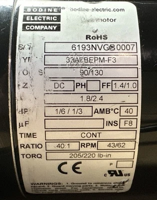 USED Bodine 33A5BEPM-F3