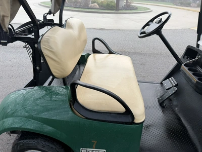 (1) 2015 E-Z-Go golf cart with a Kawasaki gas engine, includes canopy, ball cover, club cover, fold-...