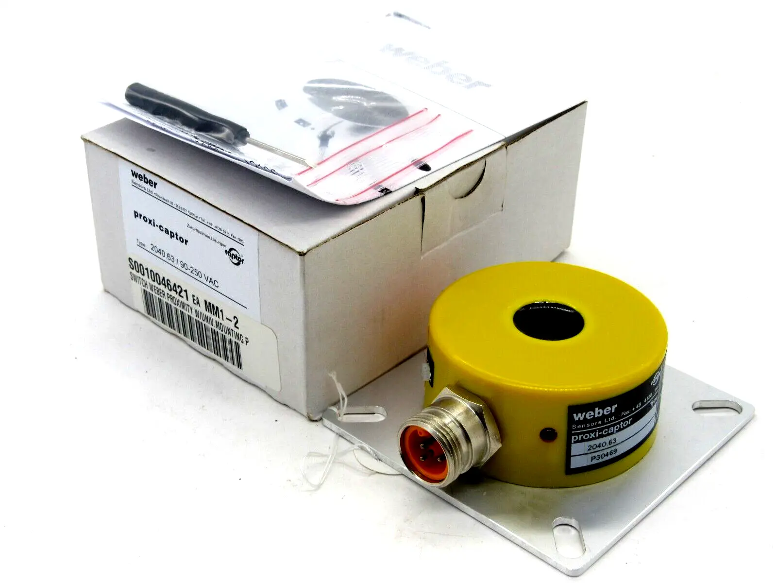 NEW WEBER 2040.63 PROXI- CAPTOR PROXIMITY SWITCH 90-250VAC 204063