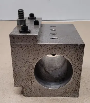 QUICK CHANGE BORING BAR TOOL POST HOLDER, LATHE TOOLING, 2.25IN BORE, 2-1/4IN WEDGE, L4IN, W5IN