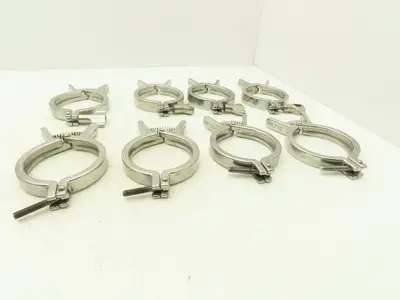 SCC 13MHHMQ-300 Sanitary Squeeze Clamp 2.5" Pipe For 3.2" Flange Lot of 8