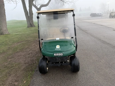 (1) 2017 E-Z-Go golf cart with a Kawasaki gas engine, model 625111G01, includes canopy, ball cover, ...